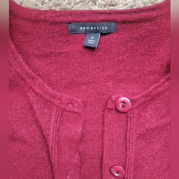 Burgundy Ruffle Cardigan - Picture 5 of 5